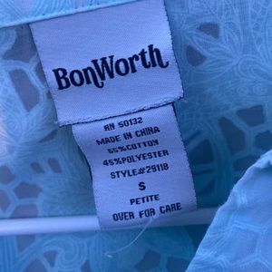 Light blue button up with transparent pattern